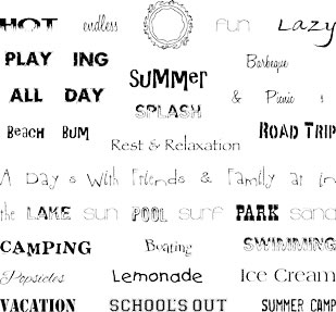 Technique Tuesday - Word Stamp Set - Endless Summer  (sold individually)